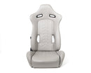 NRG Reclinable Sport Seats (Pair) The Arrow Grey Vinyl w/ Pressed NRG logo w/ Grey Stitch-2