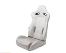 NRG Reclinable Sport Seats (Pair) The Arrow Grey Vinyl w/ Pressed NRG logo w/ Grey Stitch-1