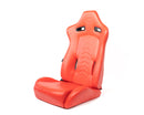 NRG Reclinable Sport Seats (Pair) The Arrow Red Vinyl w/ Pressed NRG Logo w/ Red Stitch-1