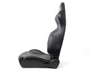 NRG Reclinable Racing Seats (Pair) Black Leather w/NRG Logo Red Stitch-2