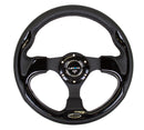 NRG Reinforced Steering Wheel (320mm) Blk w/Gloss Black Trim-1