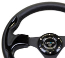 NRG Reinforced Steering Wheel (320mm) Blk w/Gloss Black Trim-3