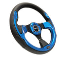 NRG Reinforced Steering Wheel (320mm) Blk w/Blue Trim-2