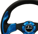 NRG Reinforced Steering Wheel (320mm) Blk w/Blue Trim-3