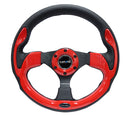 NRG Reinforced Steering Wheel (320mm) Blk w/Red Trim & 5mm 3-Spoke-1