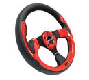 NRG Reinforced Steering Wheel (320mm) Blk w/Red Trim & 5mm 3-Spoke-2