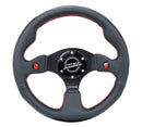 NRG Reinforced Steering Wheel (320mm) Blk Leather w/Dual Buttons-1