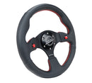 NRG Reinforced Steering Wheel (320mm) Blk Leather w/Dual Buttons-2