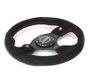 NRG Reinforced Steering Wheel (320mm) Blk Suede w/Dual Buttons-3
