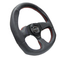 NRG Reinforced Steering Wheel (320mm Horizontal / 330mm Vertical) Leather w/Red Stitching-2