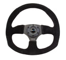 NRG Reinforced Steering Wheel (320mm Horizontal / 330mm Vertical) Black Suede w/Black Stitching-1