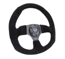 NRG Reinforced Steering Wheel (320mm Horizontal / 330mm Vertical) Black Suede w/Black Stitching-2