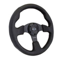 NRG Reinforced Steering Wheel (320mm) Black Leather w/Black Stitching-2
