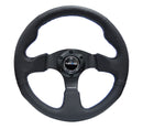 NRG Reinforced Steering Wheel (320mm) Black Leather w/Blue Stitching-1