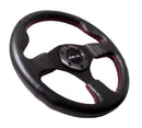 NRG Reinforced Steering Wheel (320mm) Leather w/Red Stitch-2