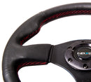 NRG Reinforced Steering Wheel (320mm) Leather w/Red Stitch-3