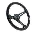 NRG Reinforced Steering Wheel (350mm / 3in. Deep) Blk Wood w/Blk Matte Spoke/Black Center Mark-2