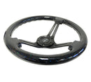 NRG Reinforced Steering Wheel (350mm / 3in. Deep) Black Multi Color Flake Wood w/ Black Matte Center-3