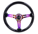 NRG Reinforced Steering Wheel (350mm / 3in. Deep) Blk Multi Color Flake w/ Neochrome Center Mark-1