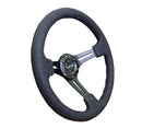 NRG Reinforced Steering Wheel (350mm / 3in. Deep) Black Leather w/ Alcantara Stitching-2