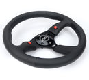 NRG Reinforced Steering Wheel (350mm/ 2.5in. Deep) Sport Leather Racing/ 4mm Matte Black Spoke-2