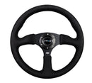 NRG Reinforced Steering Wheel (350mm / 2.5in. Deep)Blk Alcantara Comfort Grip w/4mm Matte Blk Spokes-1