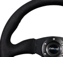 NRG Reinforced Steering Wheel (350mm / 2.5in. Deep)Blk Alcantara Comfort Grip w/4mm Matte Blk Spokes-2