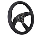 NRG Reinforced Steering Wheel (350mm / 2.5in. Deep)Blk Alcantara Comfort Grip w/4mm Matte Blk Spokes-3