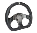 NRG Carbon Fiber Flat Bottom Steering Wheel (320mm) Silver CF Center w/Silver Stitch/Center Mark-1