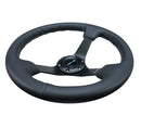 NRG Reinforced Steering Wheel (330mm/ 3in. Deep) Sport Leather Racing/ 4mm Matte Black Spoke-3