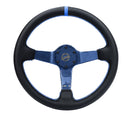 NRG Reinforced Steering Wheel (350mm) Blue Carbon Fiber Center - Blue Stitching & Center Mark-1