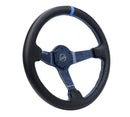 NRG Reinforced Steering Wheel (350mm) Blue Carbon Fiber Center - Blue Stitching & Center Mark-2