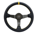 NRG Carbon Fiber Steering Wheel (350mm) Leather Trim w/Gold Stiching/Center Mark-1