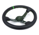 NRG Reinforced Steering Wheel (350mm) Green Carbon Fiber Center - Green Stitching & Center Mark-3