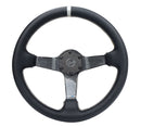 NRG Carbon Fiber Steering Wheel (350mm) Silver Carbon Fiber Center - Silver Stitching & Center Mark-1