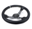 NRG Carbon Fiber Steering Wheel (350mm) Silver Carbon Fiber Center - Silver Stitching & Center Mark-2