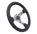 NRG Reinforced Steering Wheel (350mm / 3in. Deep) Blk Leather w/Hydrodipped Digi-Camo Spokes-2