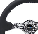 NRG Reinforced Steering Wheel (350mm / 3in. Deep) Blk Leather w/Hydrodipped Digi-Camo Spokes-3