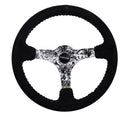 NRG Reinforced Steering Wheel (350mm / 3in. Deep) Blk Suede w/Hydrodipped Digi-Camo Spokes-1