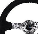 NRG Reinforced Steering Wheel (350mm / 3in. Deep) Blk Suede w/Hydrodipped Digi-Camo Spokes-3
