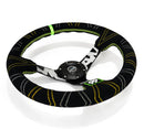 NRG Reinforced Steering Wheel (350mm / 3in. Deep) Blk Suede w/Color Stitch (Kyle Mohan Edition)-3