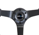 NRG Reinforced Steering Wheel (350mm / 3in. Deep) Bk Leather w/Bk BBall Stitch (Odi Bakchis Edition)-3