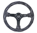 NRG Reinforced Steering Wheel (350mm / 3in. Deep) Microfiber/Black Stitch w/5mm Matte Black Spokes-1