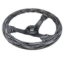 NRG Reinforced Steering Wheel (350mm / 3in. Deep) Microfiber/Black Stitch w/5mm Matte Black Spokes-3