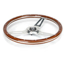NRG Reinforced Steering Wheel (360mm) Dark Wood Grain w/Chrome 3-Spoke Center-3