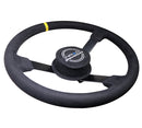 NRG Reinforced Steering Wheel (380mm) Nascar/ Alcantara 3 Spoke w/ NRG Logo/ Removable Crushed Pad-3