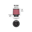K&N Univeral Rubber Filter Round Tapered 4.625in Top OD x 5in Base OD x 4in H-2