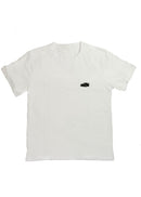 A white Porsche T-Shirt for men. Photo is a front view of the shirt with an embroidered RWB Porsche 930 911 Turbo Stella Artois. Fabric composition is 100% polyester. The material is very stretchy, soft, comfortable, breathable, and non-transparent. The style of this shirt is short sleeve, with a crewneck neckline.
