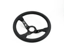 Renown 100 Dark Black Alcantara Suede Black Stitching Steering Wheel | 100DS-1