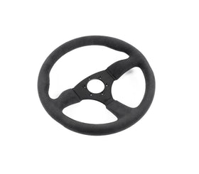 Renown 130R Dark Black Alcantara Suede Black Stitching Steering Wheel | 130RDS